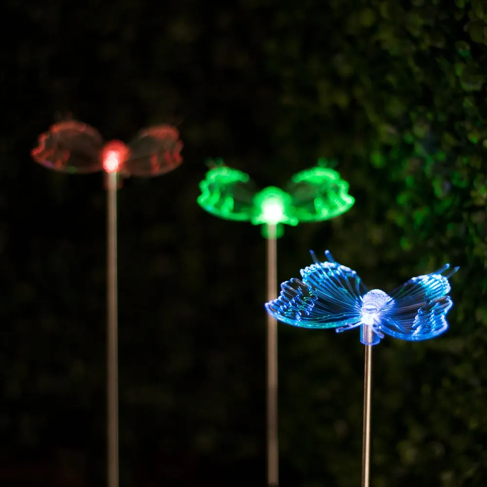 RGB LED-es szolár lámpa „Pillangó”