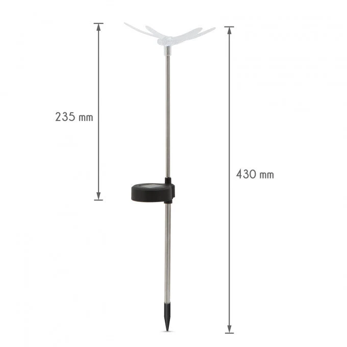 RGB LED-es szolár lámpa-szitakötő