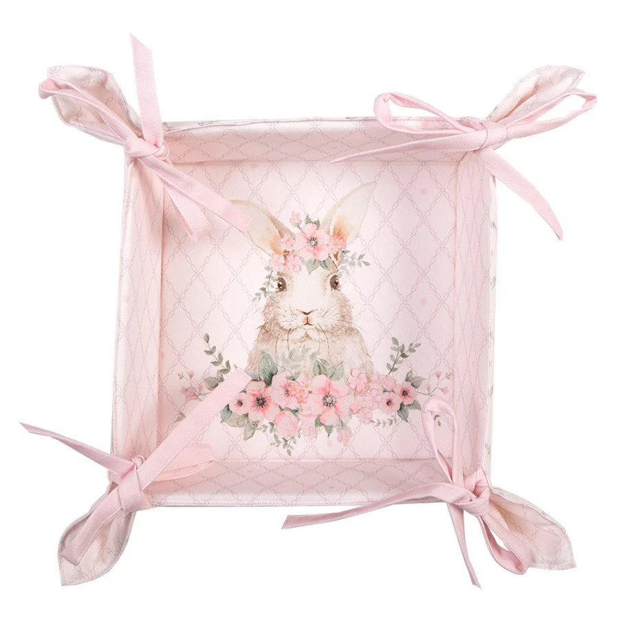 Húsvéti nyuszis pamut kenyérkosár Floral Easter Bunny