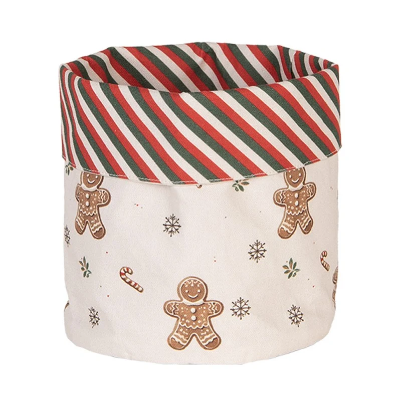 Karácsonyi pamut kenyérkosár 15x16 cm Classic Gingerbread Magic mézeskalácsos