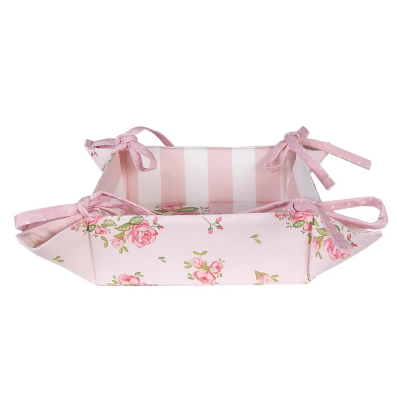 Pamut rózsás kenyérkosár 35x35 cm Sweet Roses