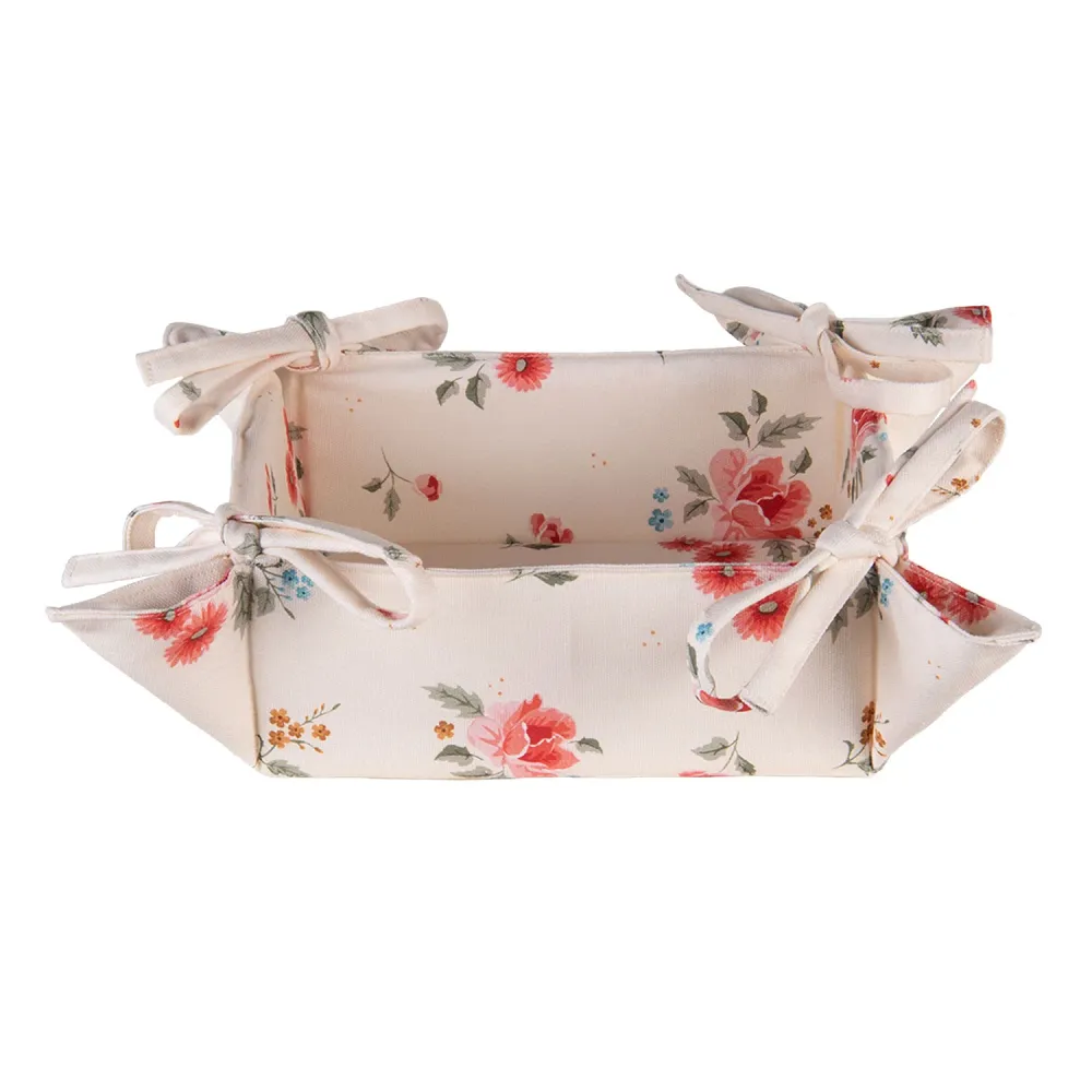 Pamut kenyérkosár rózsás mintával Little Rose