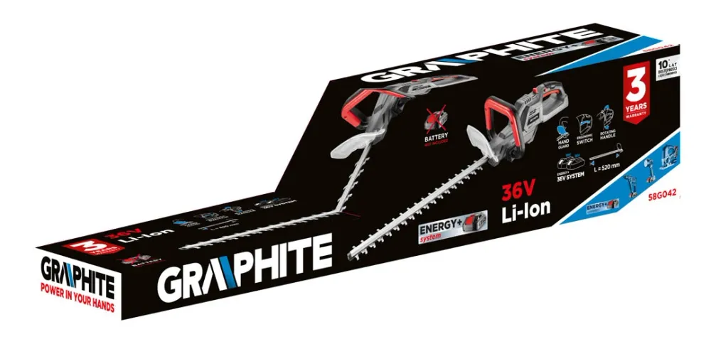 Akkus sövényvágó ENERGY+, 36V (2x18V), 520mm, akku nélkül