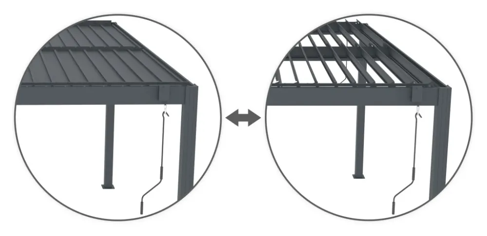 G21 Austin 6x4 m bioklimatikus pergola, antracit alumínium