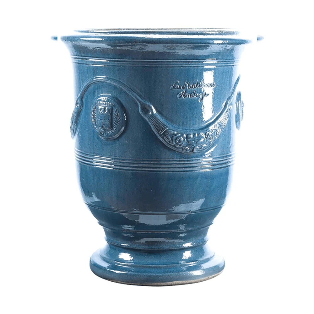 VASE D' ANDUZE ÉMAILLÉ TRADICION levendulakék anduze kerámiakaspó Ø 90 x 105 cm