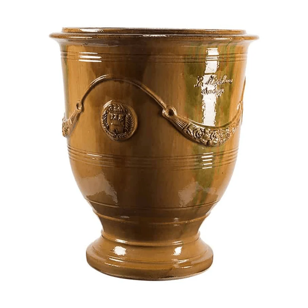 VASE D' ANDUZE ÉMAILLÉ TRADICION okker anduze kerámiakaspó Ø 90 x 105 cm