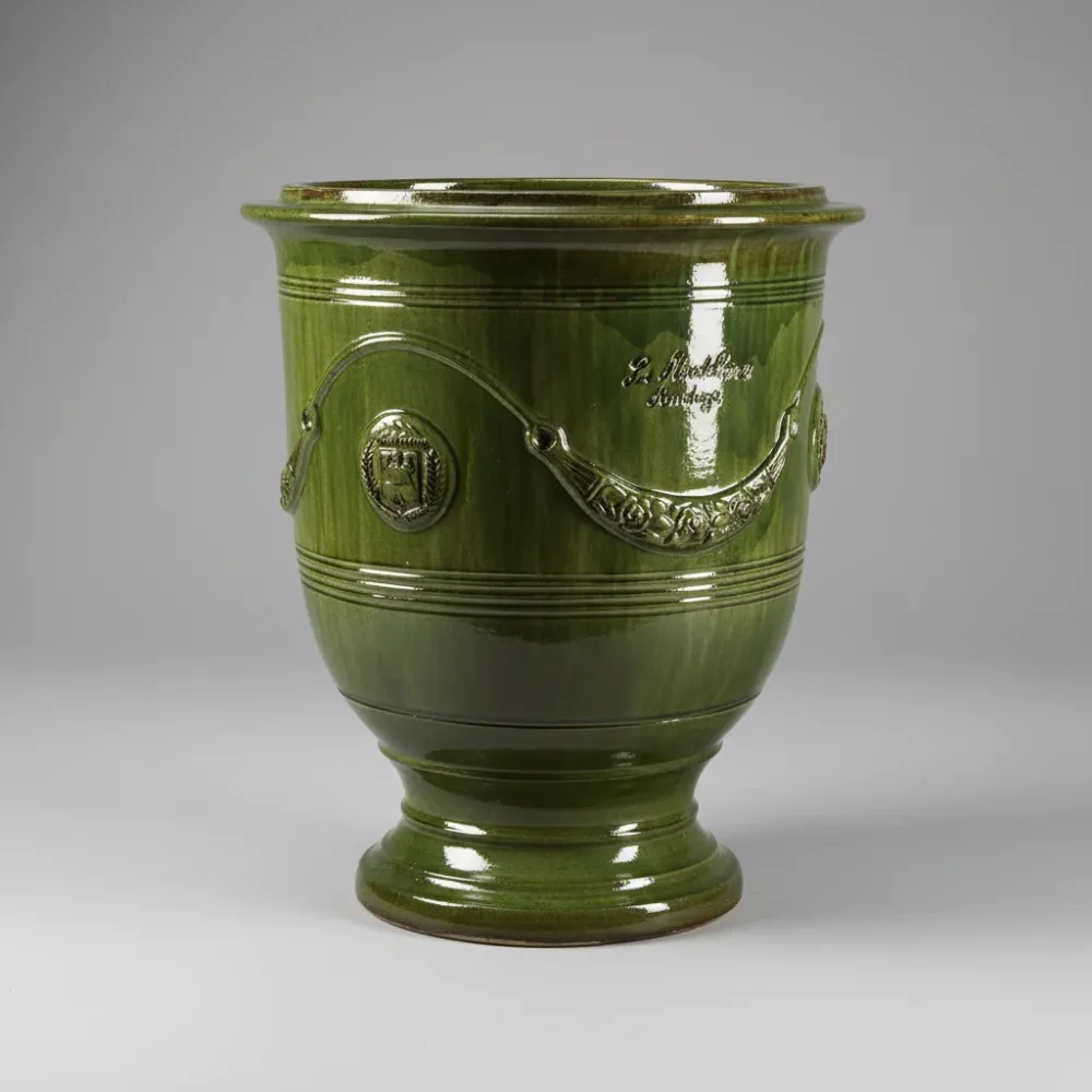 VASE D' ANDUZE ÉMAILLÉ TRADICION zöld anduze kerámiakaspó Ø 82 x 92 cm