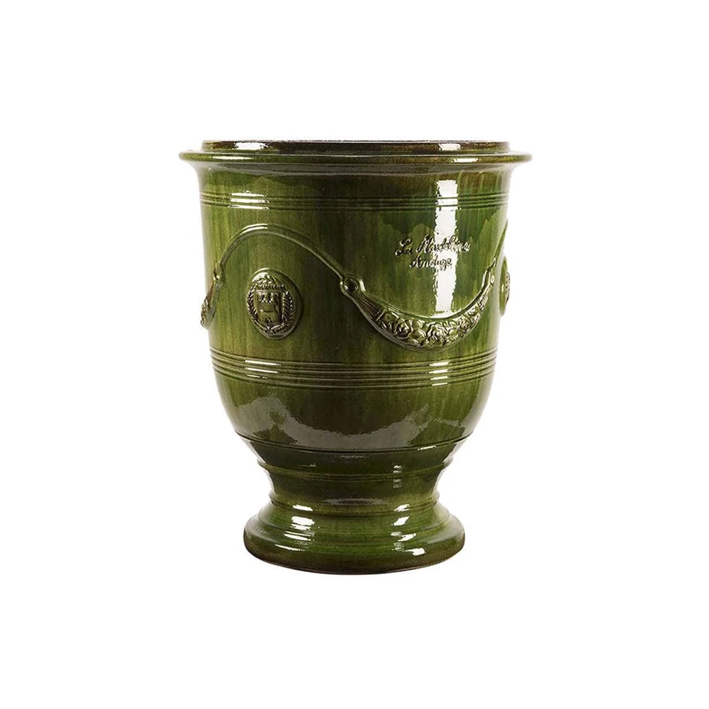 VASE D' ANDUZE ÉMAILLÉ TRADICION zöld anduze kerámiakaspó Ø 46 x 55 cm