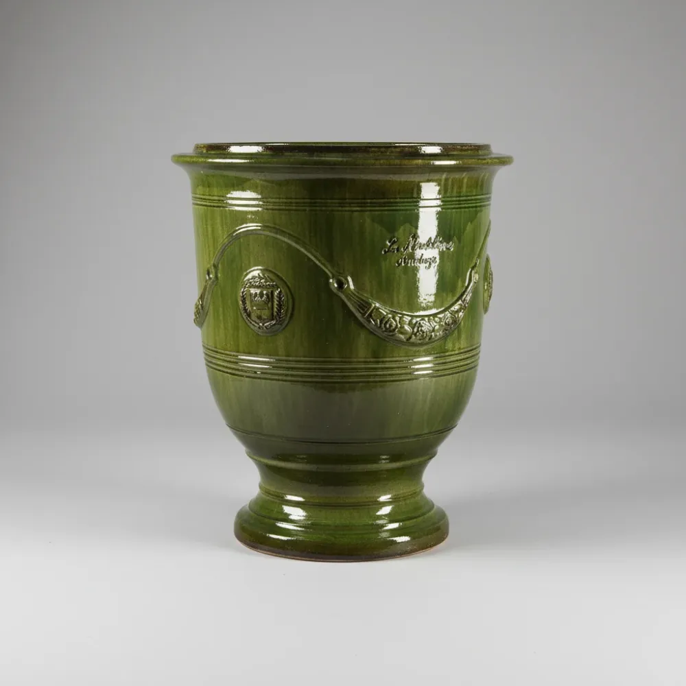VASE D' ANDUZE ÉMAILLÉ TRADICION zöld anduze kerámiakaspó Ø 56 x 70 cm