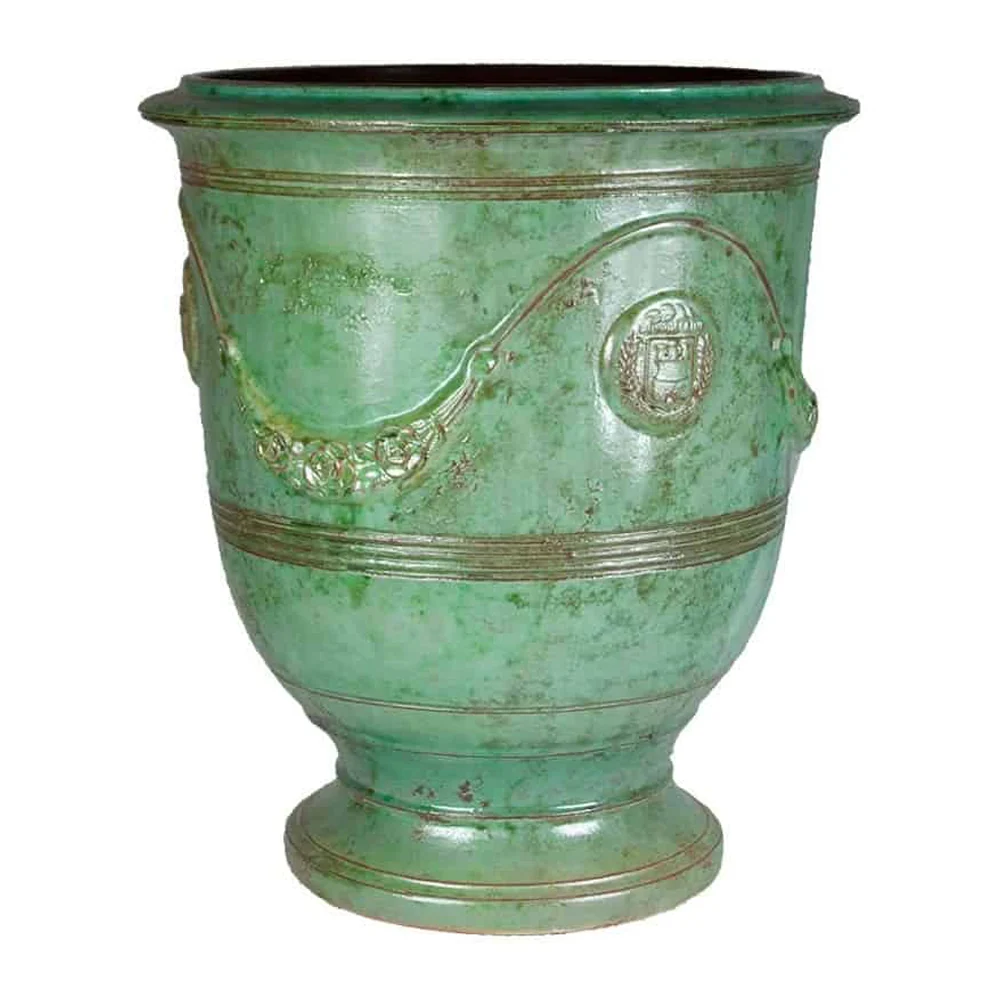 VASE D' ANDUZE PATINES antik smaragdzöld anduze kerámiakaspó Ø 90 x 105 cm