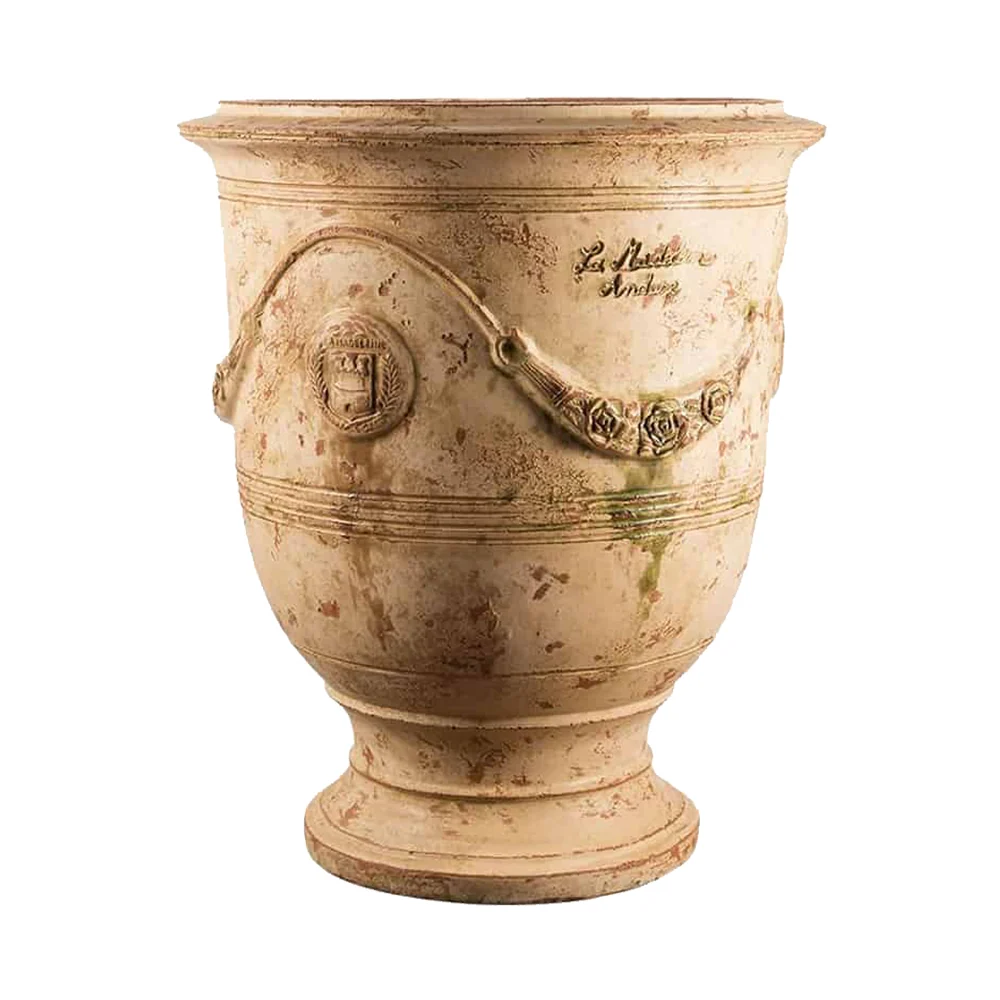 VASE D' ANDUZE PATINES antik terrakotta anduze kerámiakaspó Ø 82 x 92 cm