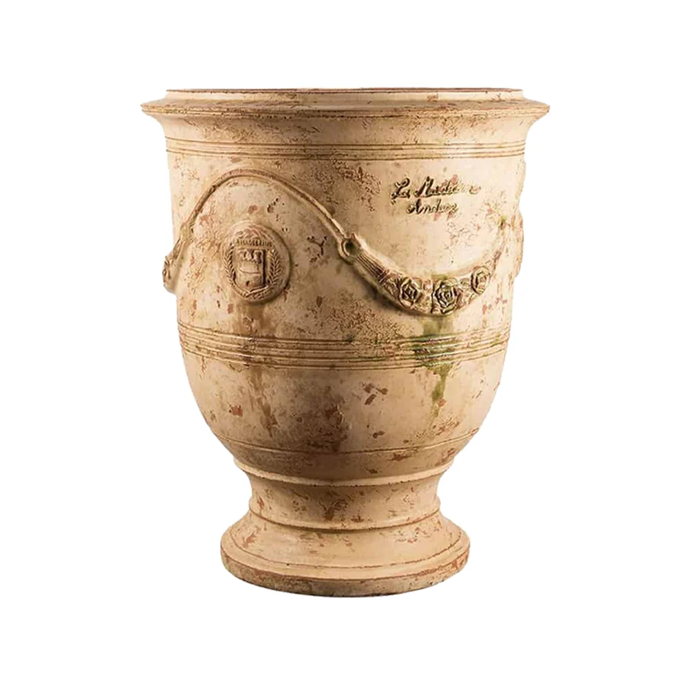 VASE D' ANDUZE PATINES antik terrakotta anduze kerámiakaspó Ø 68 x 80 cm