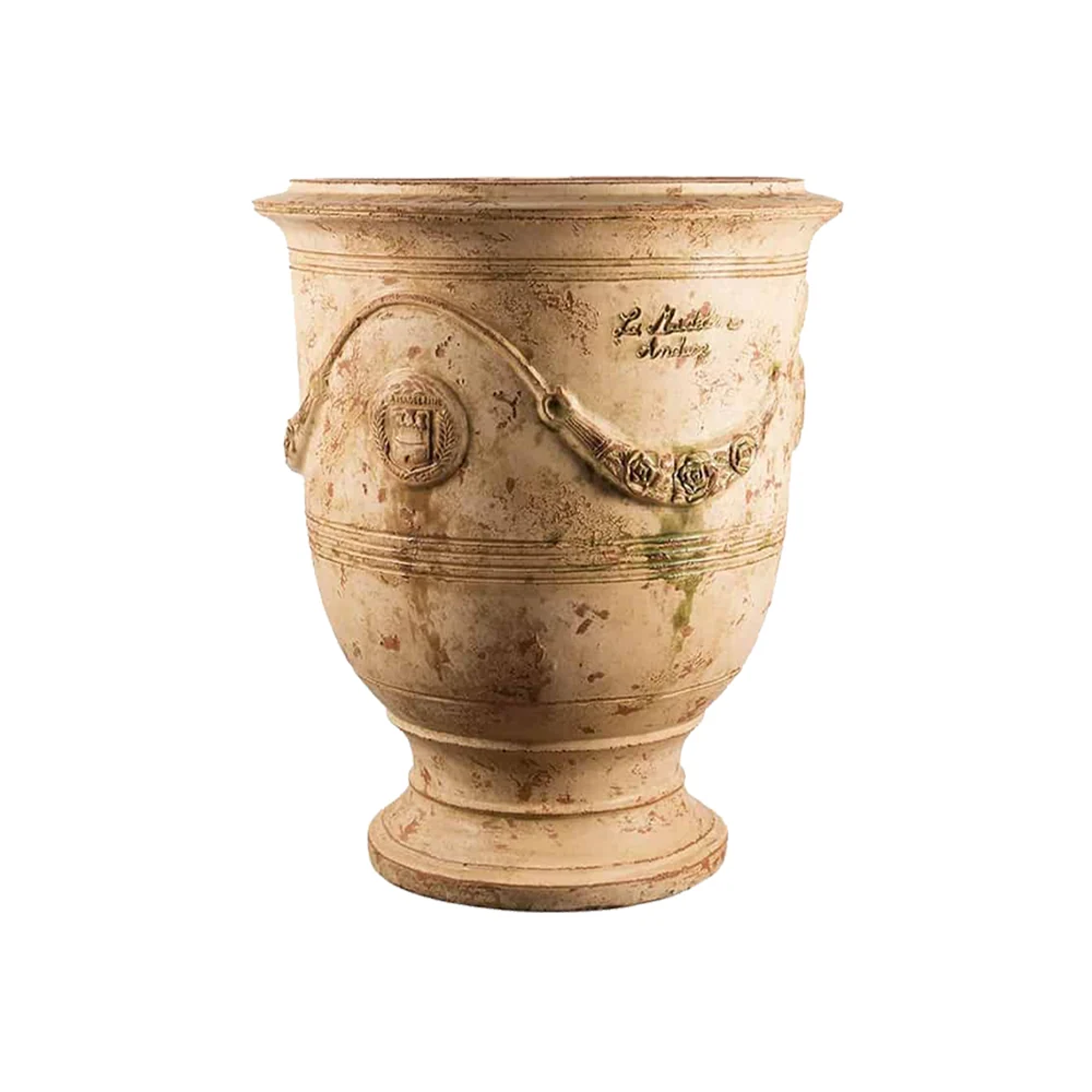 VASE D' ANDUZE PATINES antik terrakotta anduze kerámiakaspó Ø 56 x 70 cm