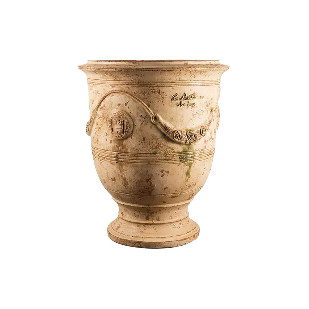 VASE D' ANDUZE PATINES antik terrakotta anduze kerámiakaspó Ø 46 x 55 cm