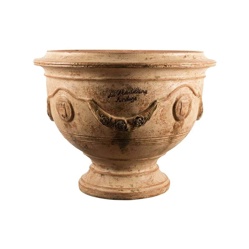 VASE D' ANDUZE PATINES antik terrakotta anduze kerámia kaspótál Ø 72 x 50 cm