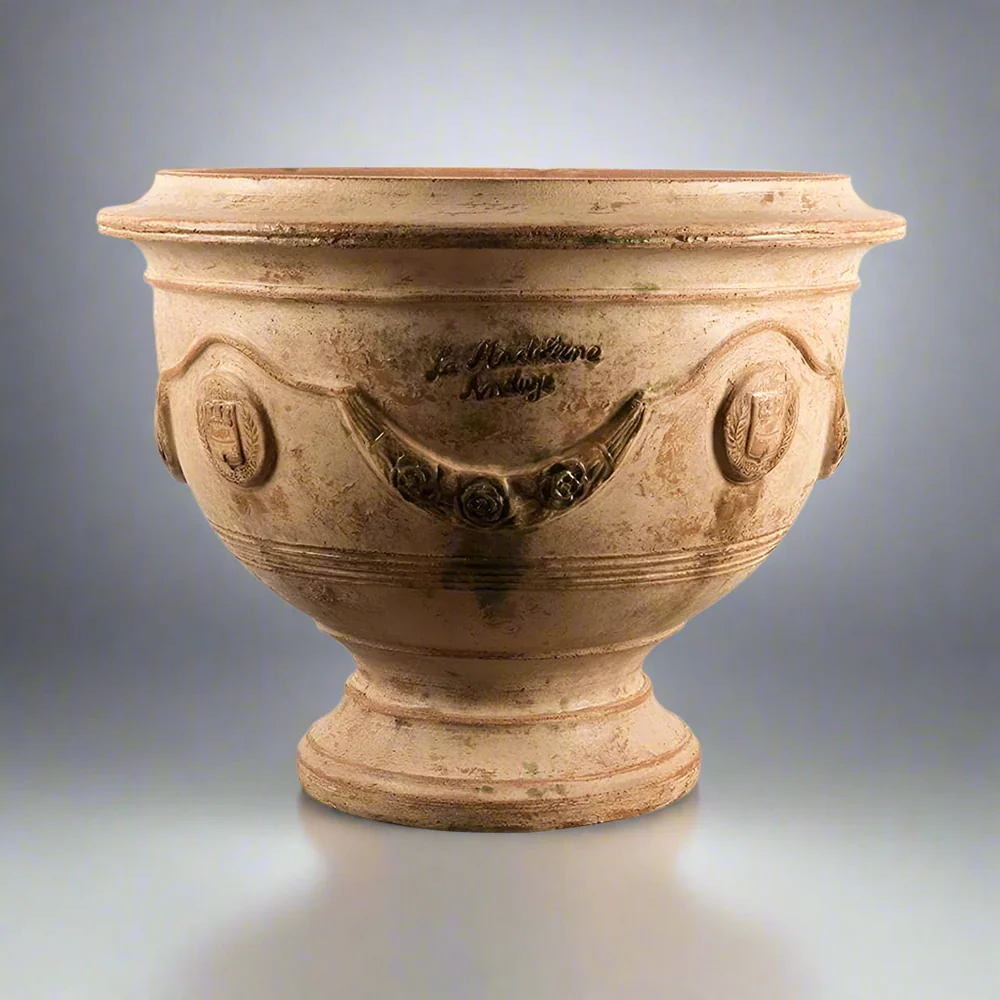 VASE D' ANDUZE PATINES antik terrakotta anduze kerámia kaspótál Ø 80 x 66 cm