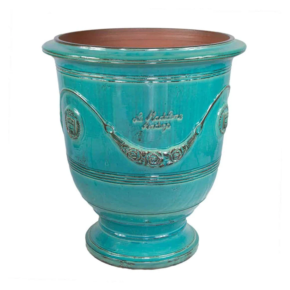 VASE D' ANDUZE PATINES antik türkizkék anduze kerámiakaspó Ø 82 x 92 cm