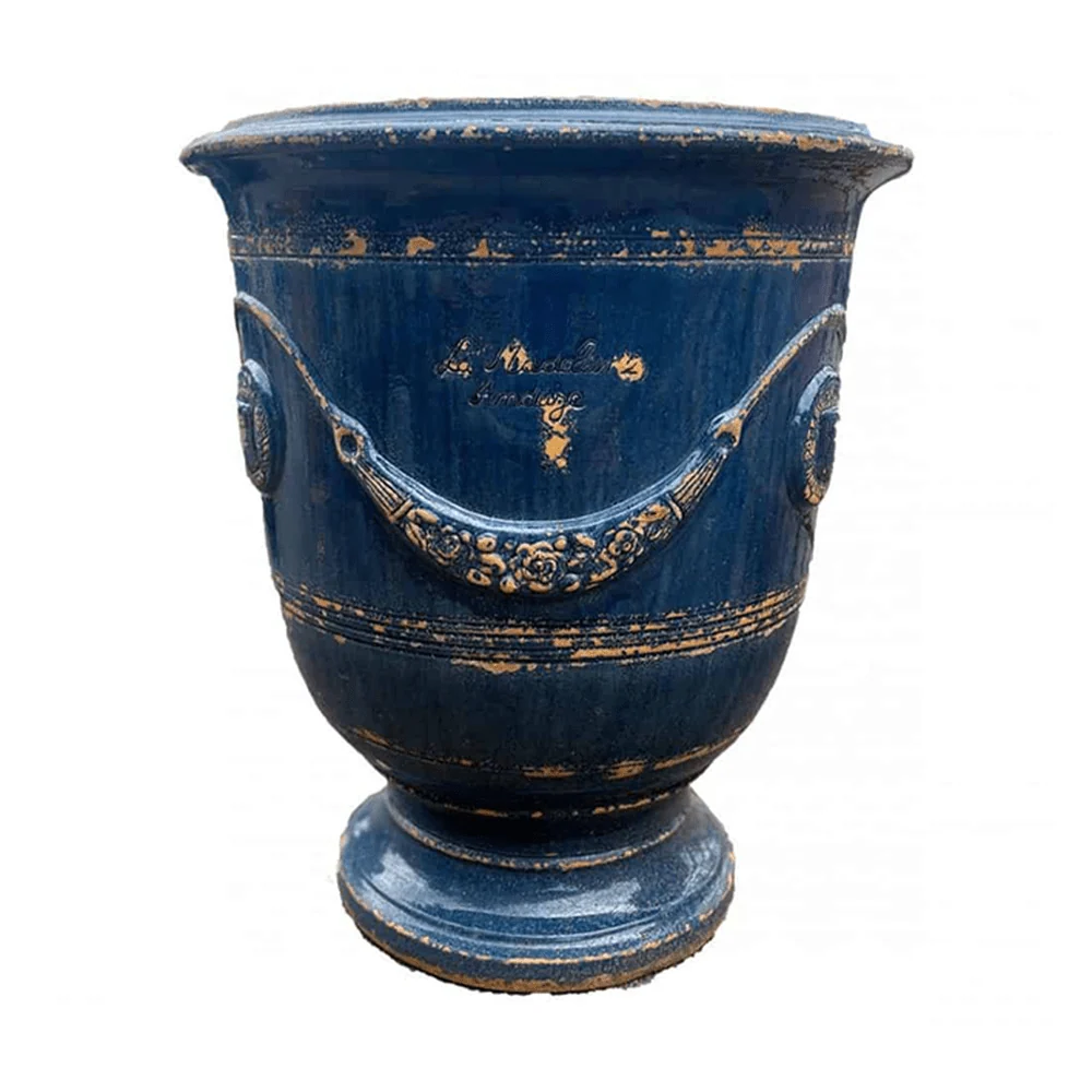 VASE D' ANDUZE VIEILLIS TRADICION kék anduze kerámiakaspó Ø 68 x 80 cm