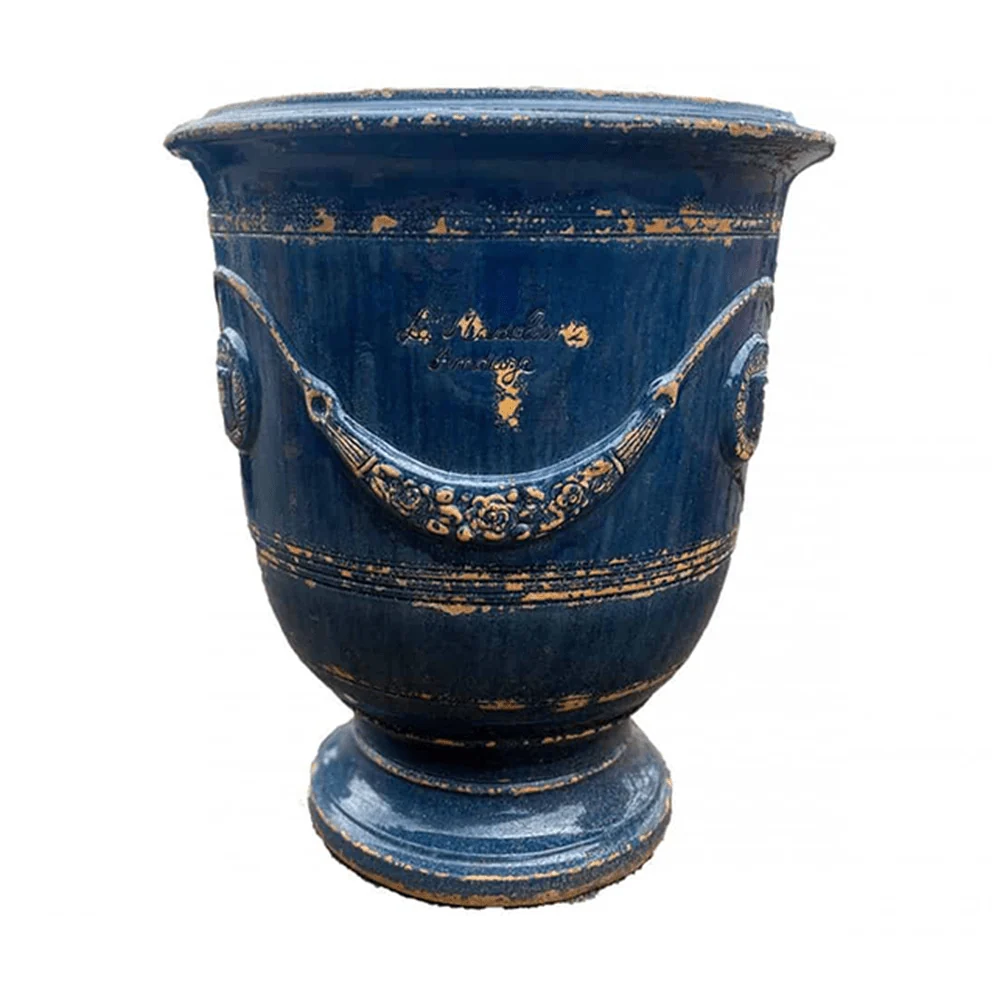 VASE D' ANDUZE VIEILLIS TRADICION kék anduze kerámiakaspó Ø 56 x 70 cm