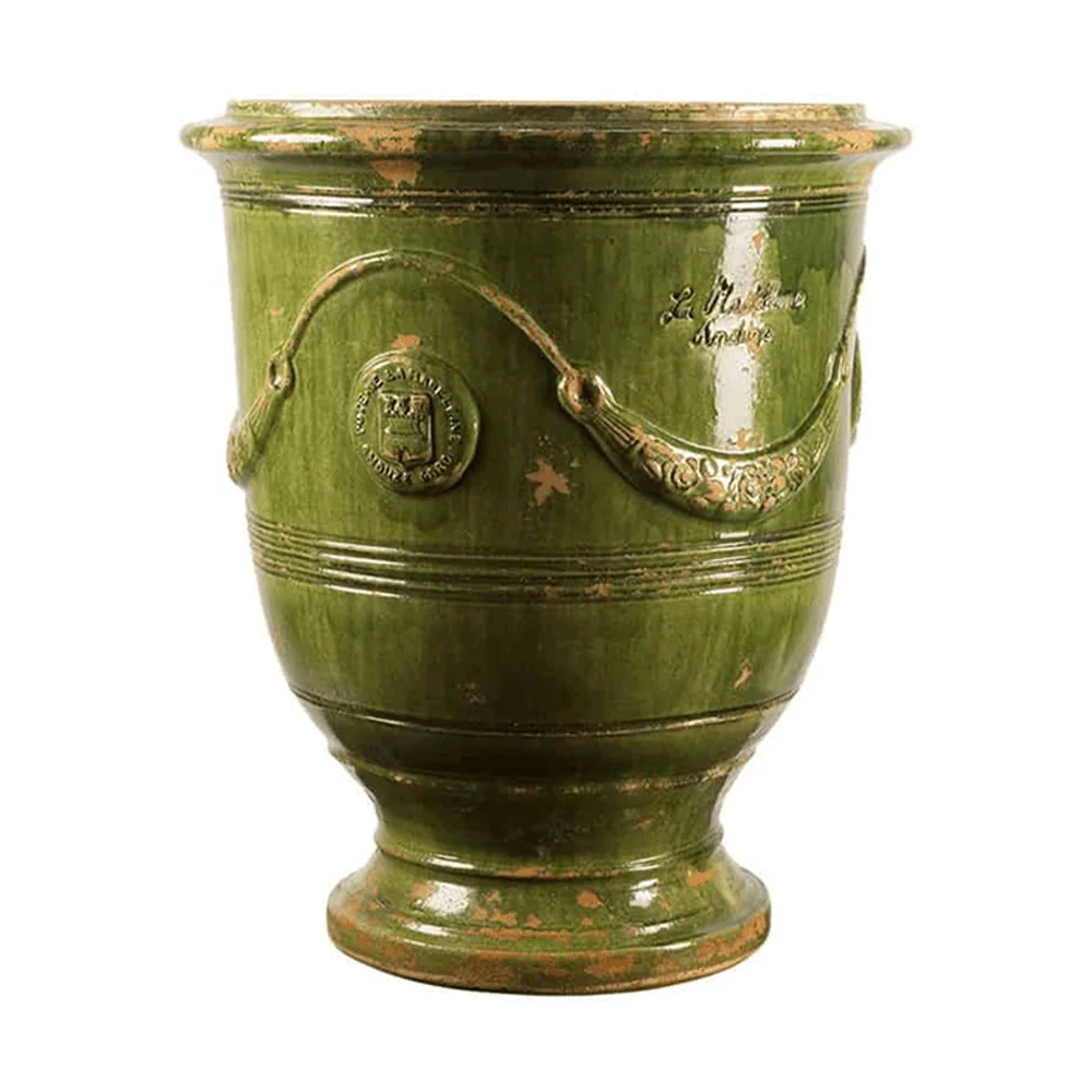 VASE D' ANDUZE VIEILLIS TRADICION zöld anduze kerámiakaspó Ø 68 x 80 cm
