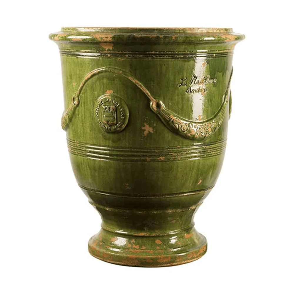 VASE D' ANDUZE VIEILLIS TRADICION zöld anduze kerámiakaspó Ø 56 x 70 cm