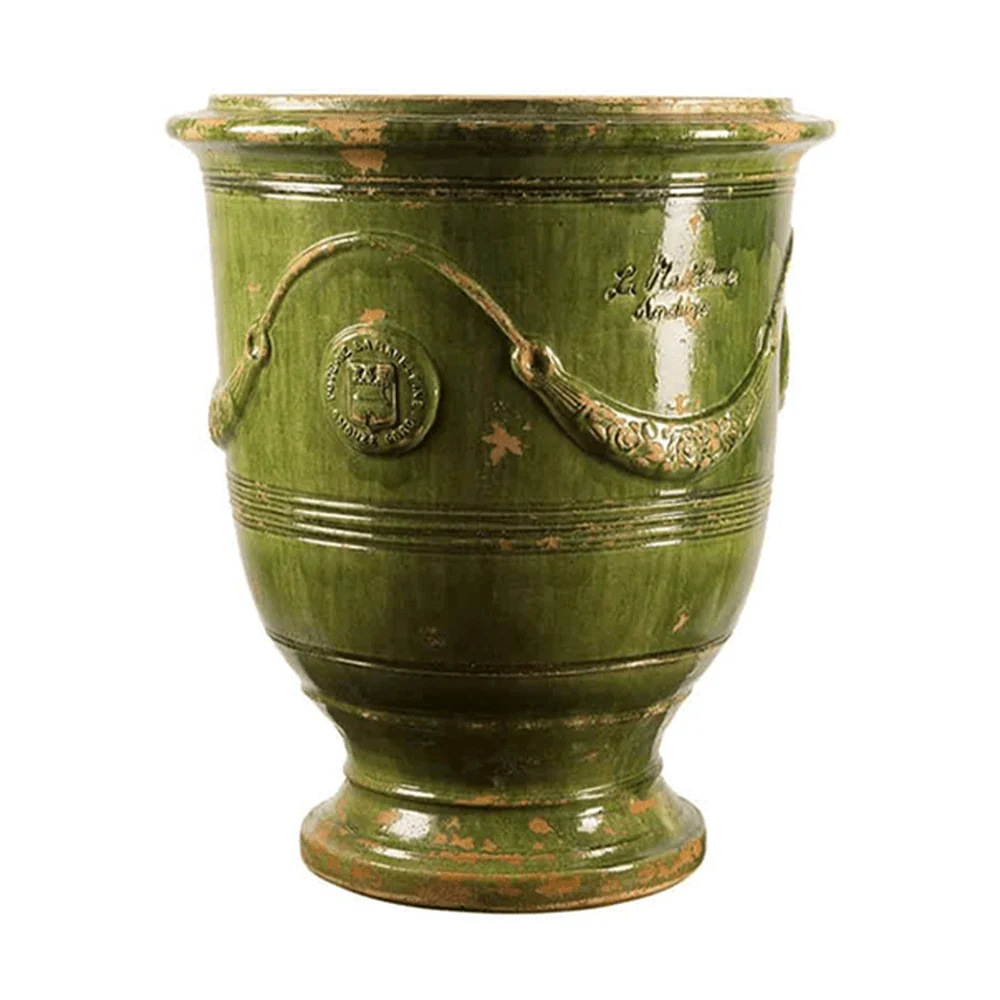 VASE D' ANDUZE VIEILLIS TRADICION zöld anduze kerámiakaspó Ø 46 x 55 cm