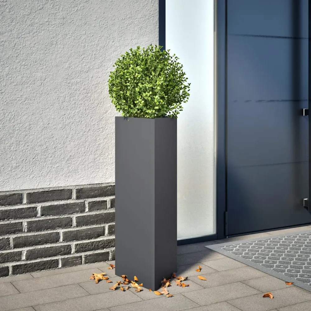 vidaXL 2 db antracit acél háromszög alakú kerti ültetőláda 30x26x75 cm