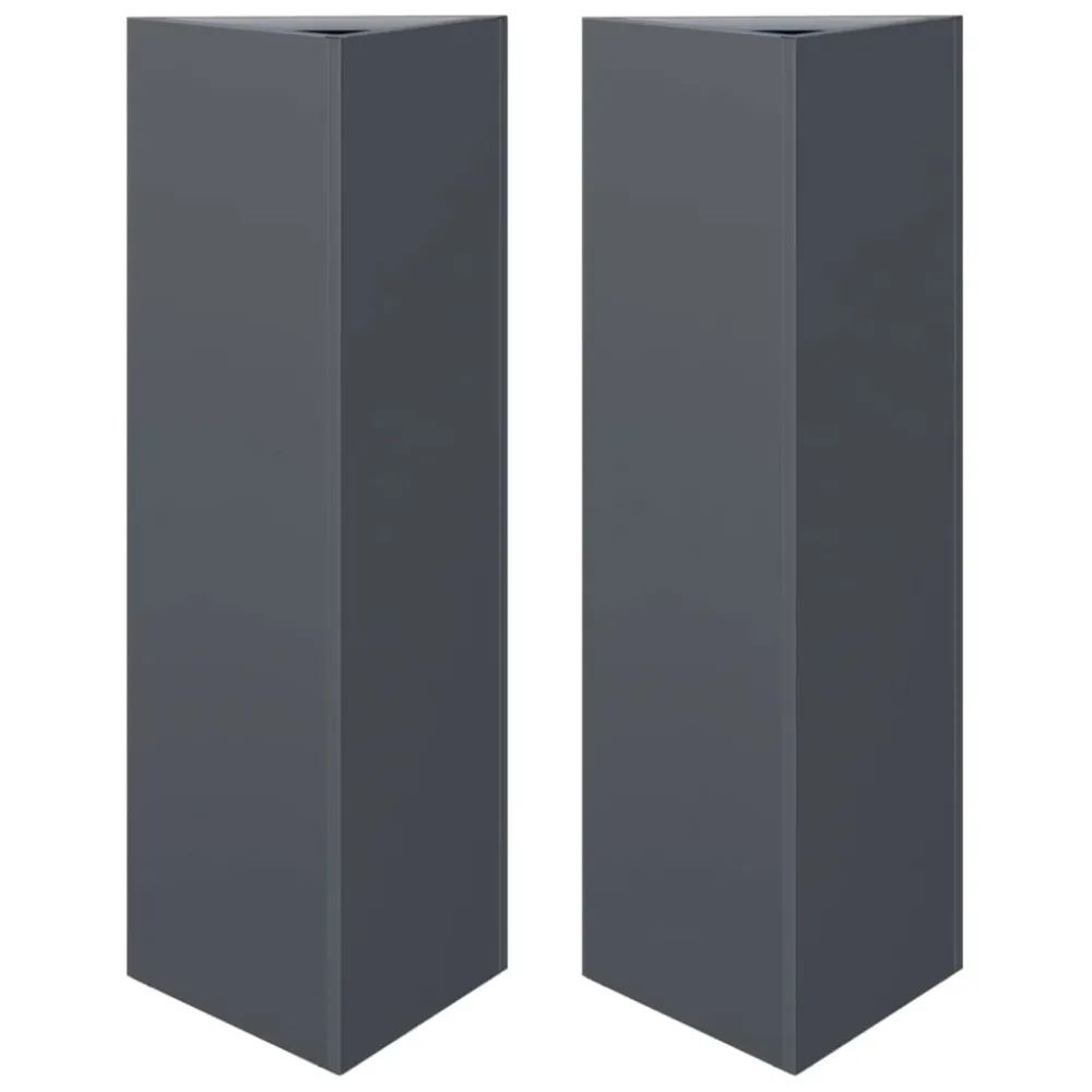 vidaXL 2 db antracit acél háromszög alakú kerti ültetőláda 30x26x75 cm