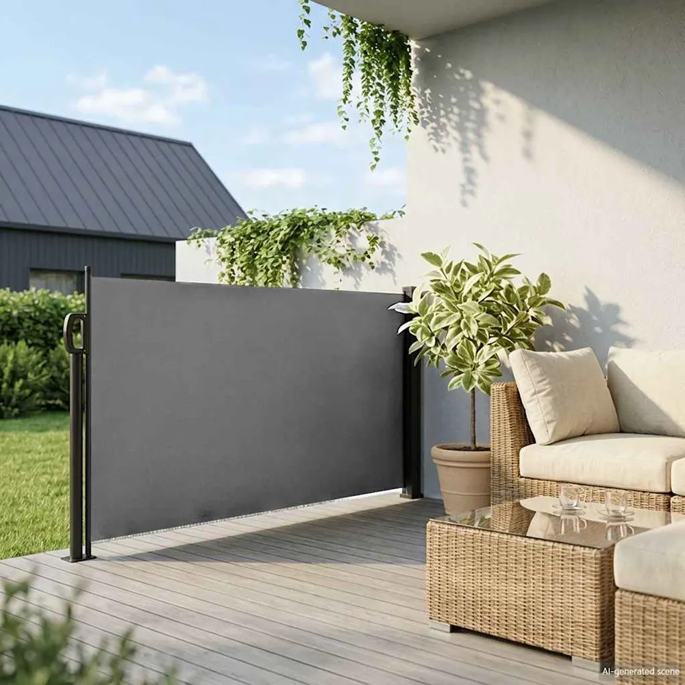vidaXL antracitszürke behúzható oldalsó napellenző 100 x 500 cm