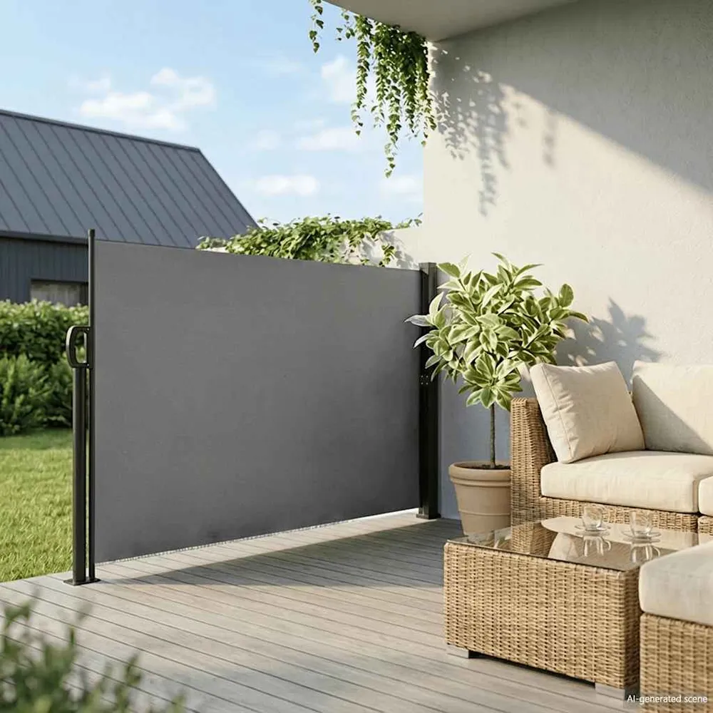 vidaXL antracitszürke behúzható oldalsó napellenző 180 x 300 cm
