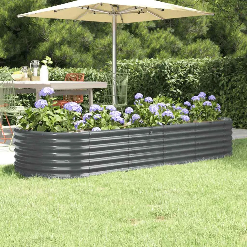 vidaXL antracitszürke horganyzott acél kerti magaságyás 224x80x36 cm