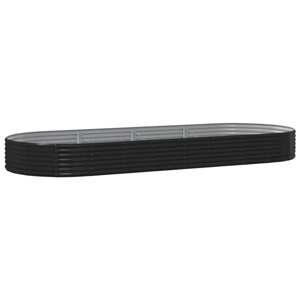 vidaXL antracitszürke horganyzott acél kerti magaságyás 373x140x36 cm