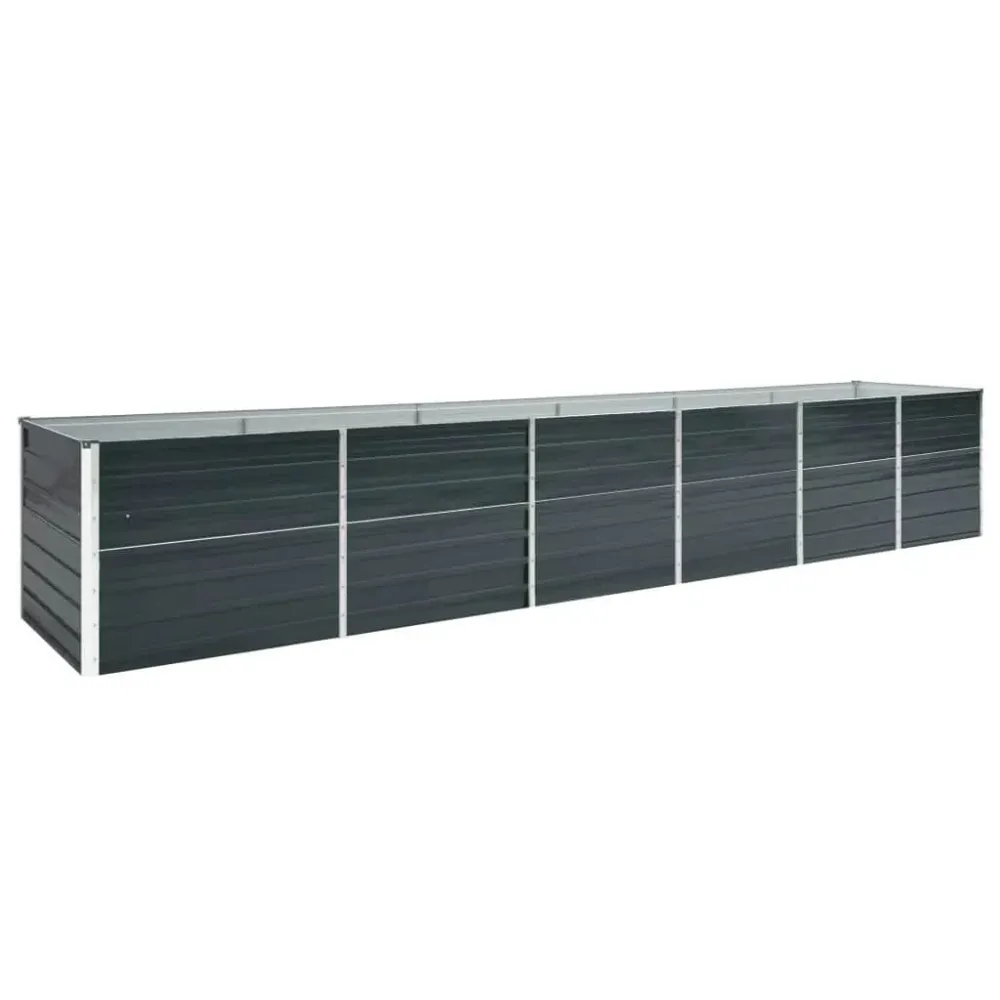 vidaXL antracitszürke horganyzott acél kerti magaságyás 480x80x77 cm