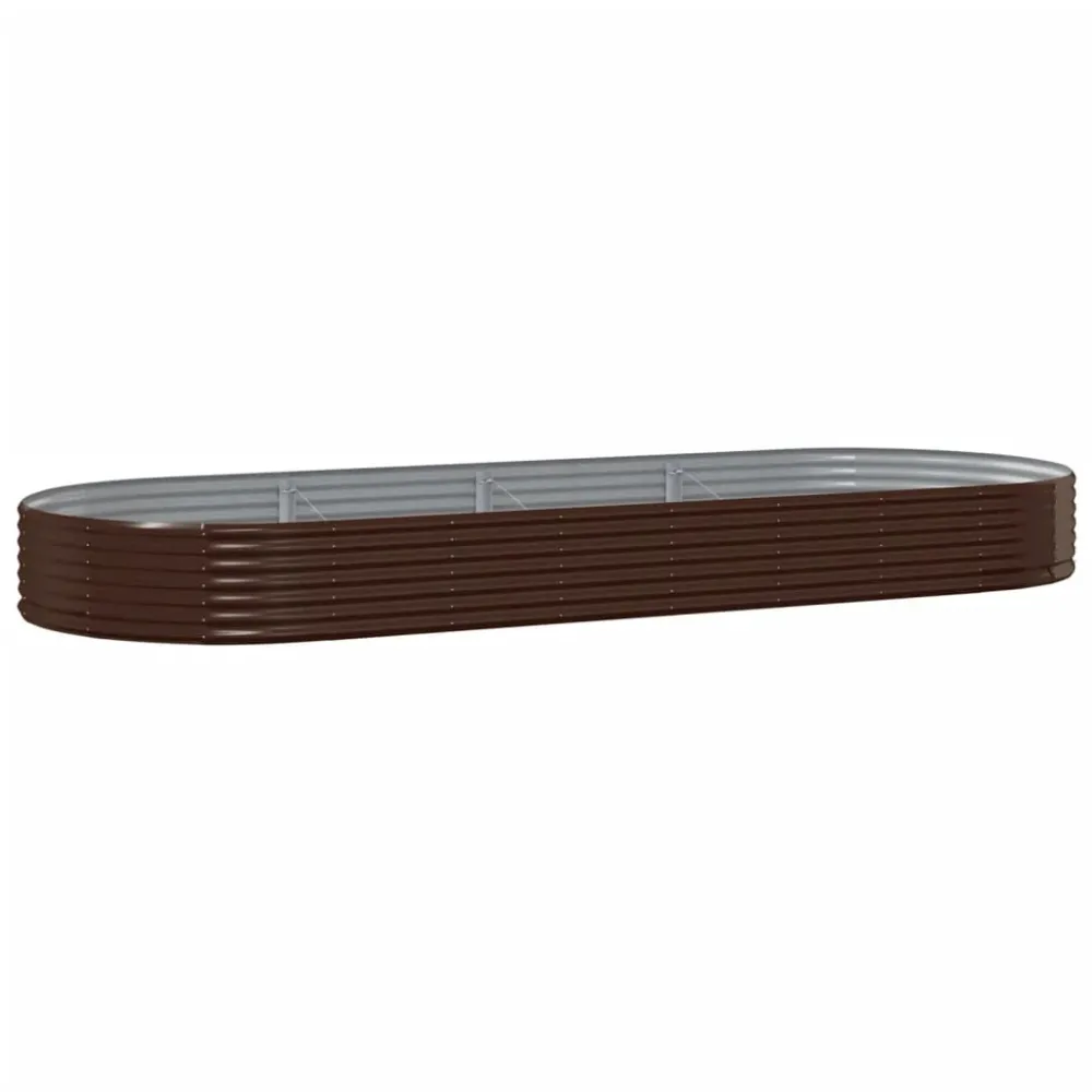 vidaXL barna horganyzott acél kerti magaságyás 373x140x36 cm