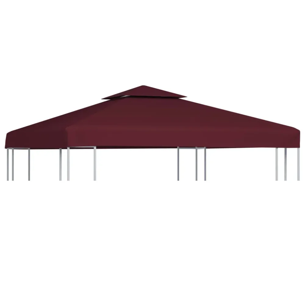 vidaXL bordó kétszintes pavilon tetőponyva 310 g/m², 3 x 3 m