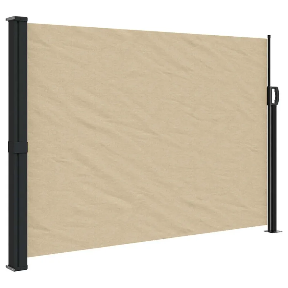 vidaXL bézs behúzható oldalsó napellenző 140 x 500 cm