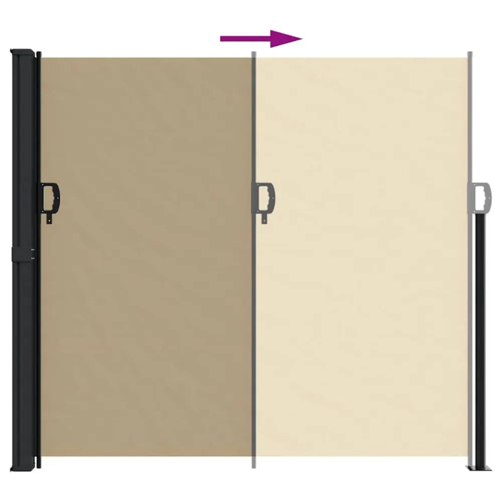vidaXL bézs behúzható oldalsó napellenző 180 x 600 cm