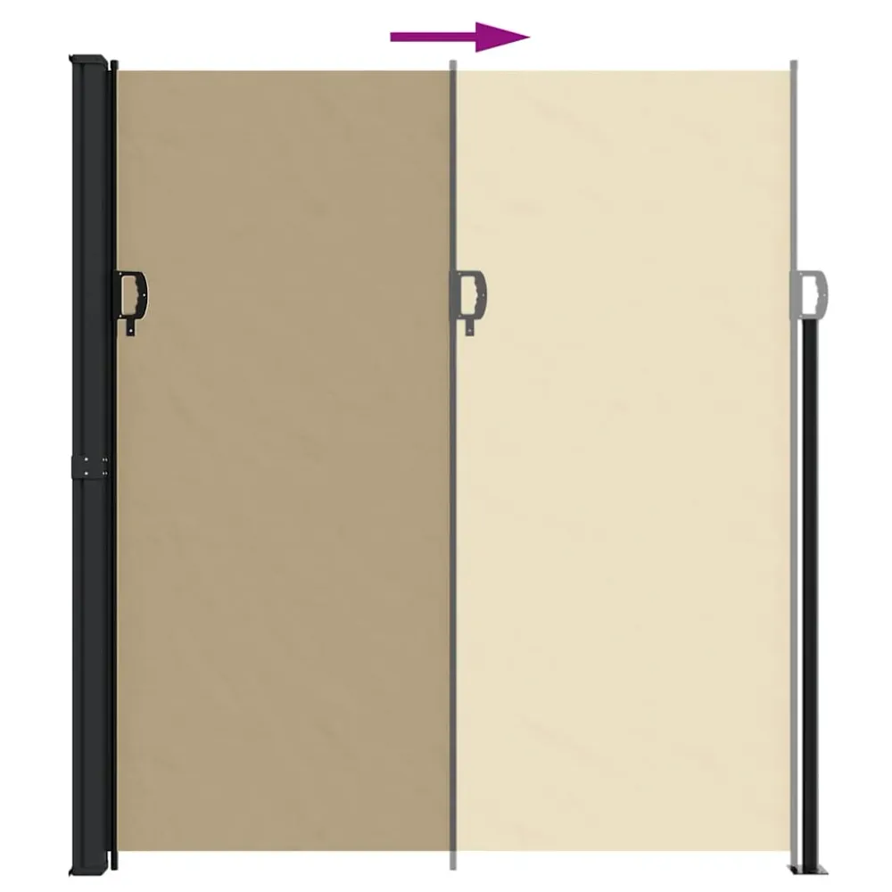 vidaXL bézs behúzható oldalsó napellenző 220 x 600 cm