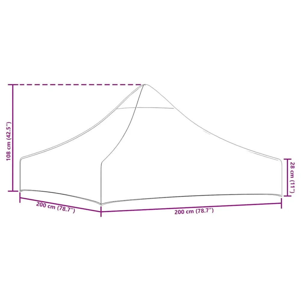 vidaXL fehér tető partisátorhoz 2 x 2 m 270 g/m²