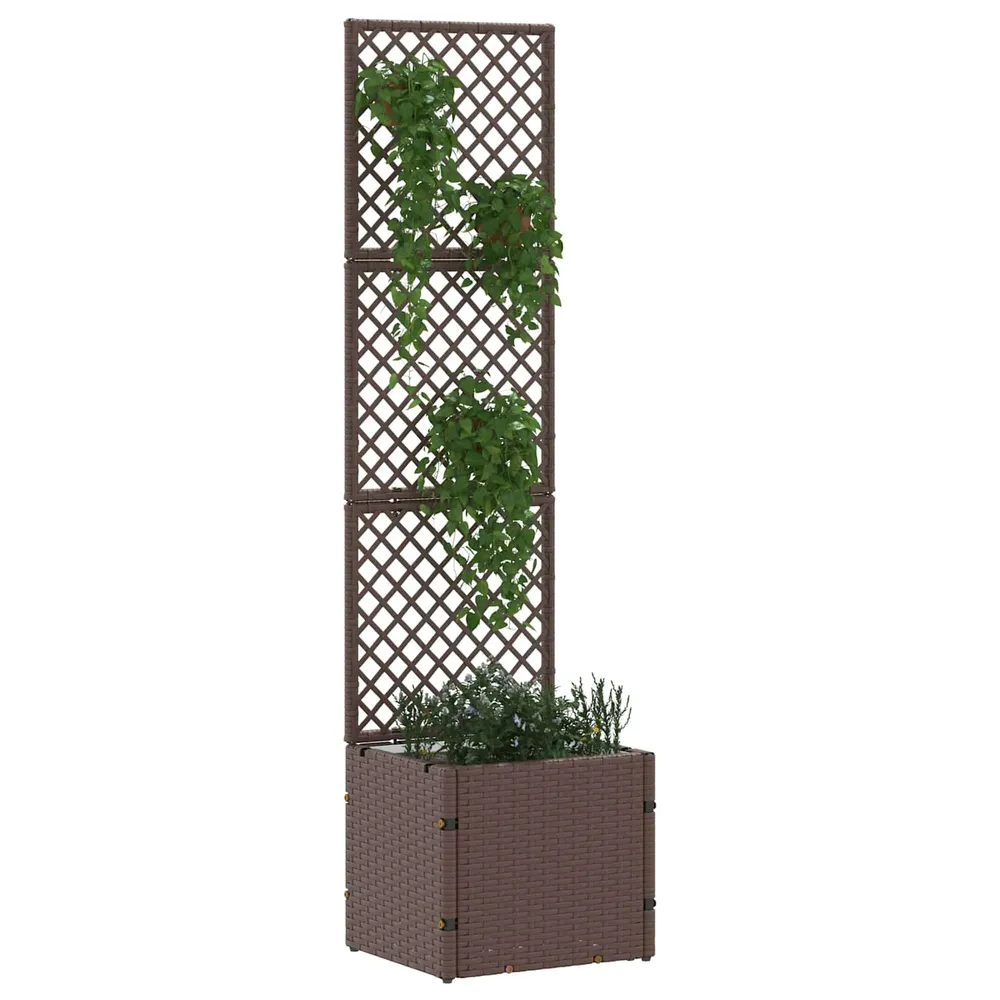 vidaXL Kertifuttató virágágyás Barna 35 x 30 x 135 cm Fém
