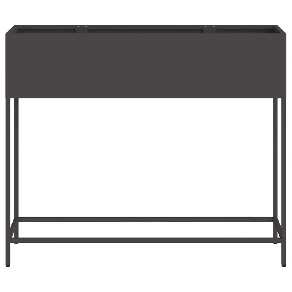 vidaXL Magas Kerti Cserép Fekete 100 x 26 x 82 cm Acél