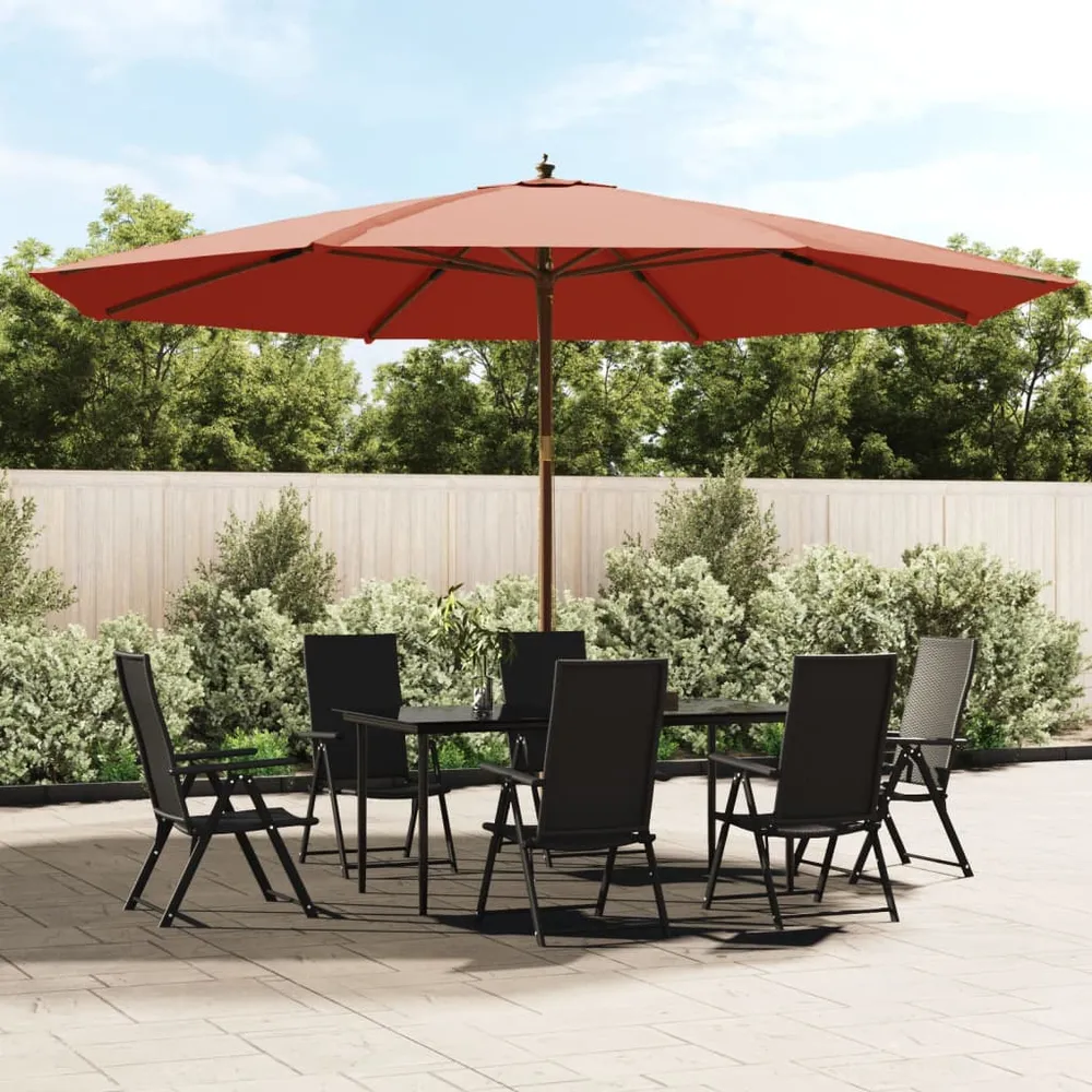vidaXL terrakotta színű kerti napernyő fa rúddal 400 x 273 cm