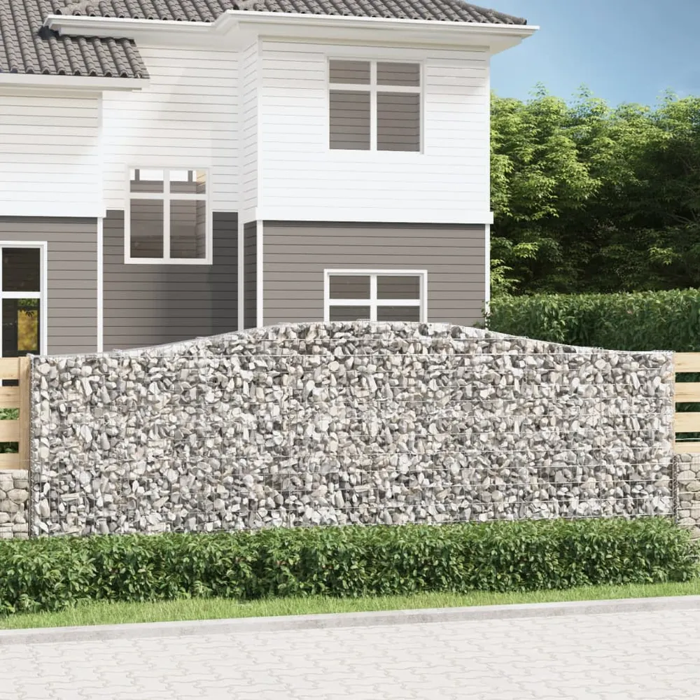vidaXL 15 db íves horganyzott vas gabion kosár 400x30x140/160 cm
