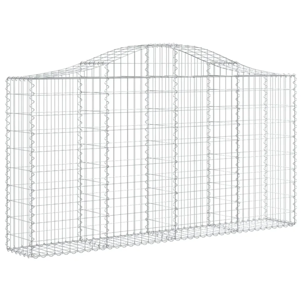 vidaXL 30 db íves horganyzott vas gabion kosár 200x30x100/120 cm