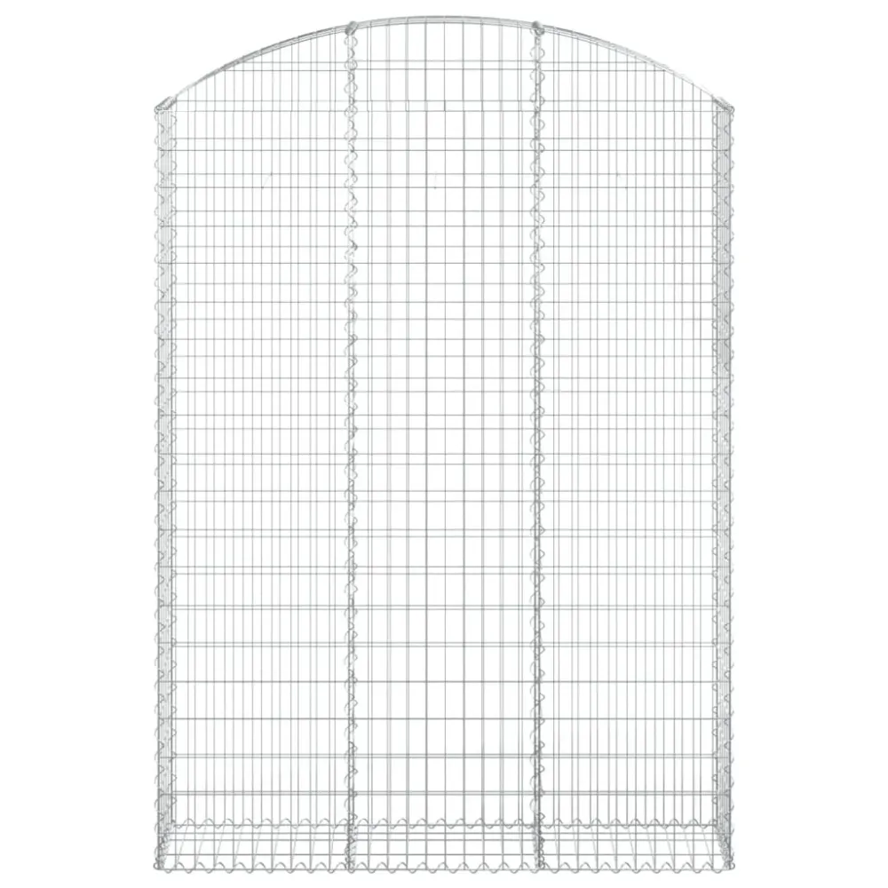 vidaXL íves horganyzott vas gabion kosár 150x30x200/220 cm