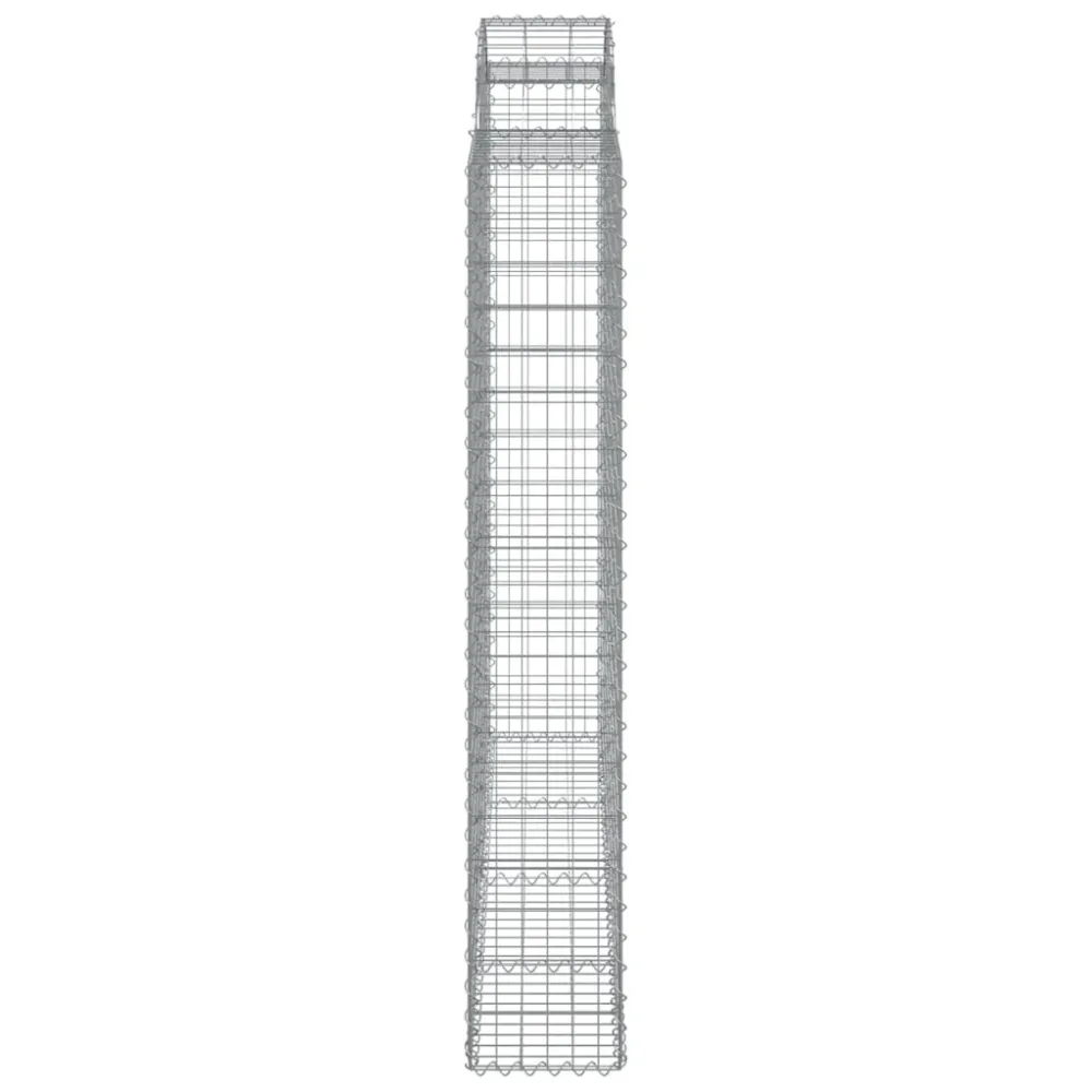 vidaXL 3 db íves horganyzott vas gabion kosár 200x30x180/200 cm