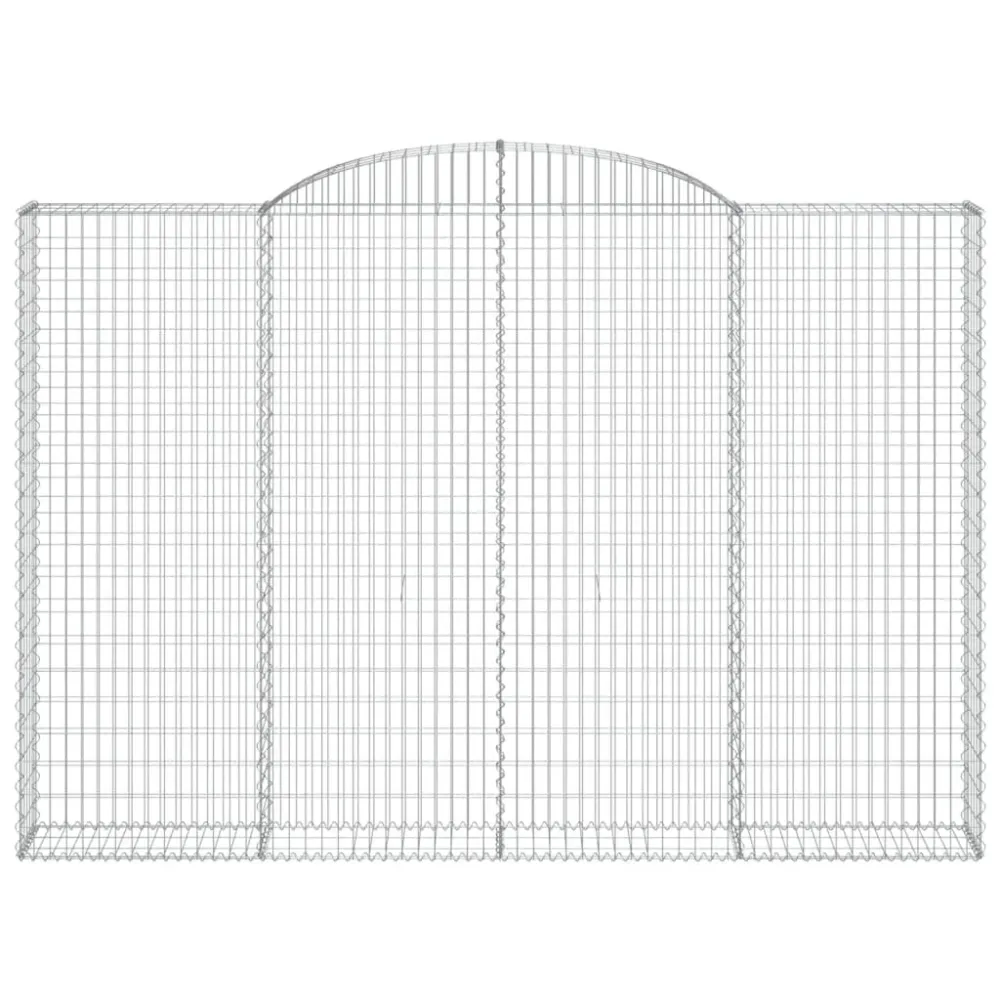 vidaXL 2 db íves horganyzott vas gabion kosár 300 x 30 x 200/220 cm