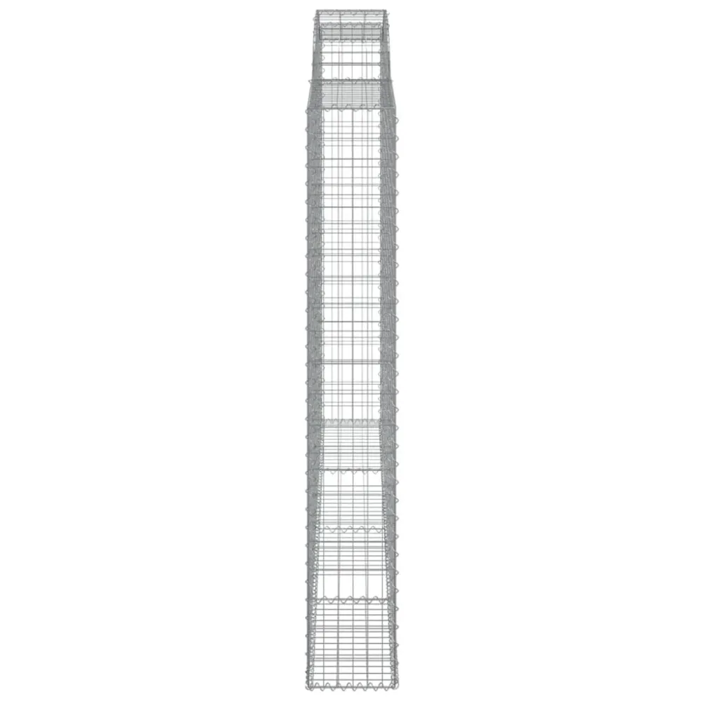 vidaXL 2 db íves horganyzott vas gabion kosár 300 x 30 x 200/220 cm