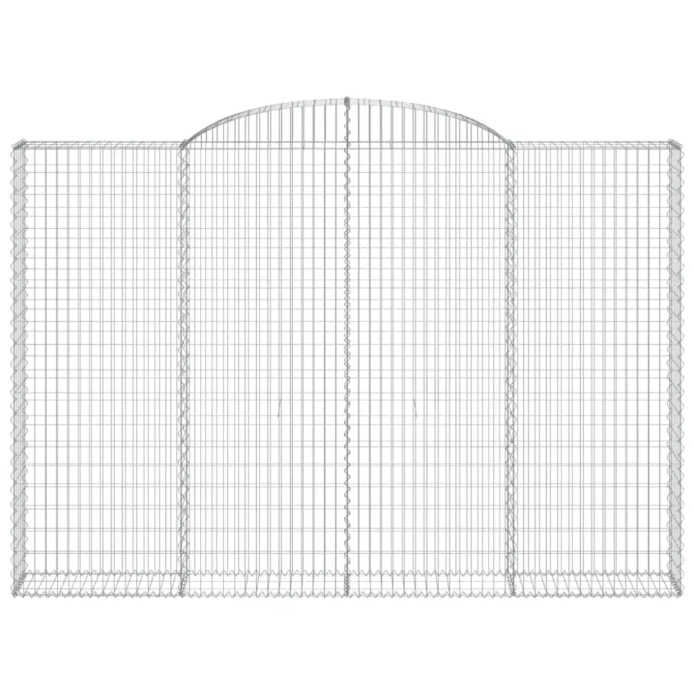 vidaXL 4 db íves horganyzott vas gabion kosár 300x30x200/220 cm