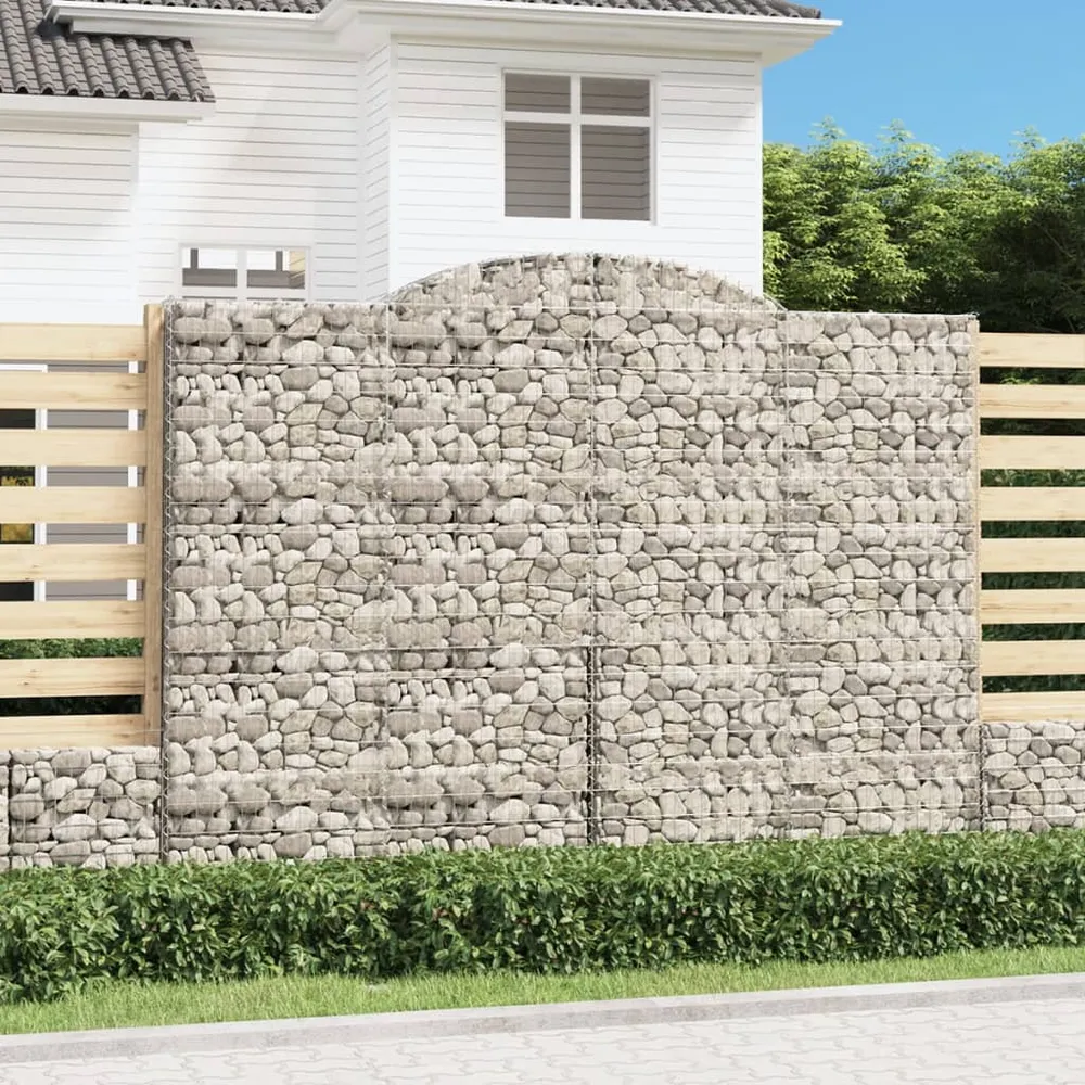 vidaXL 15 db íves horganyzott vas gabion kosár 300x50x220/240 cm
